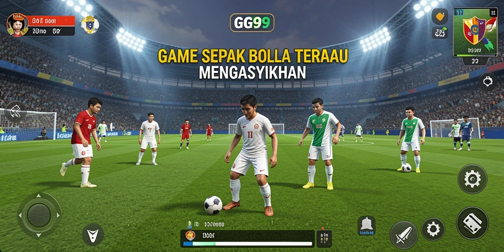 Tampilan utama GG99 dengan aksi sepak bola yang mendebarkan.