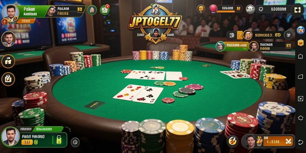 Tampilan gameplay seru di <strong>JPTOGEL77</strong>, pengalaman poker yang tak terlupakan.