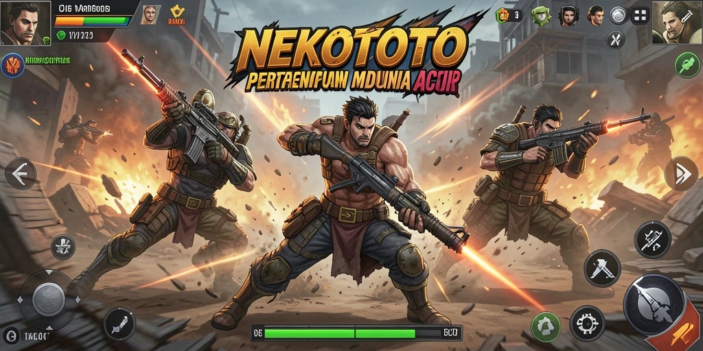Tampilan aksi mendebarkan dalam gameplay NEKOTOTO.