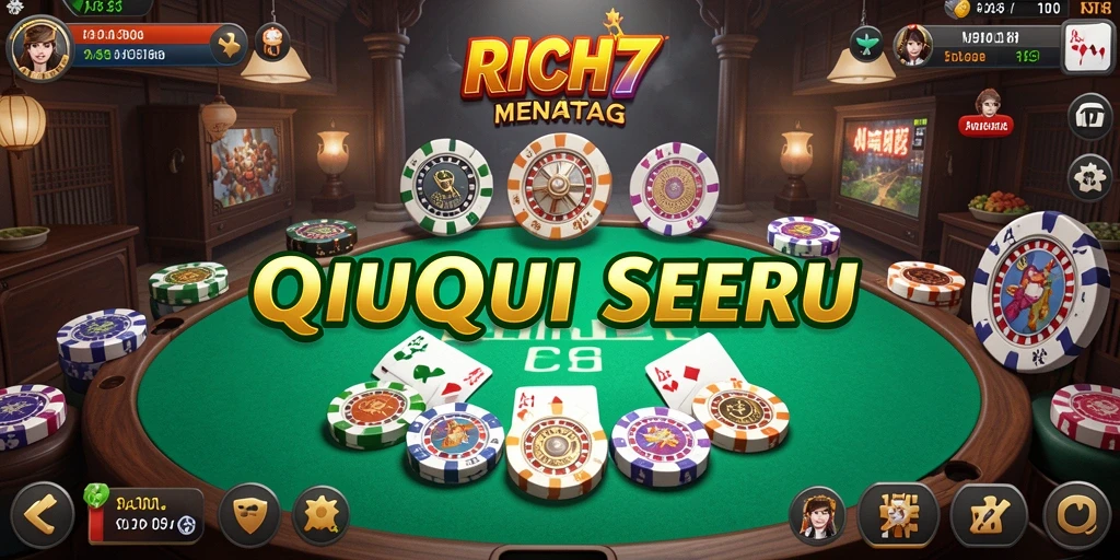 Screenshot RICH7 menampilkan gameplay QiuQiu yang seru dan kompetitif.