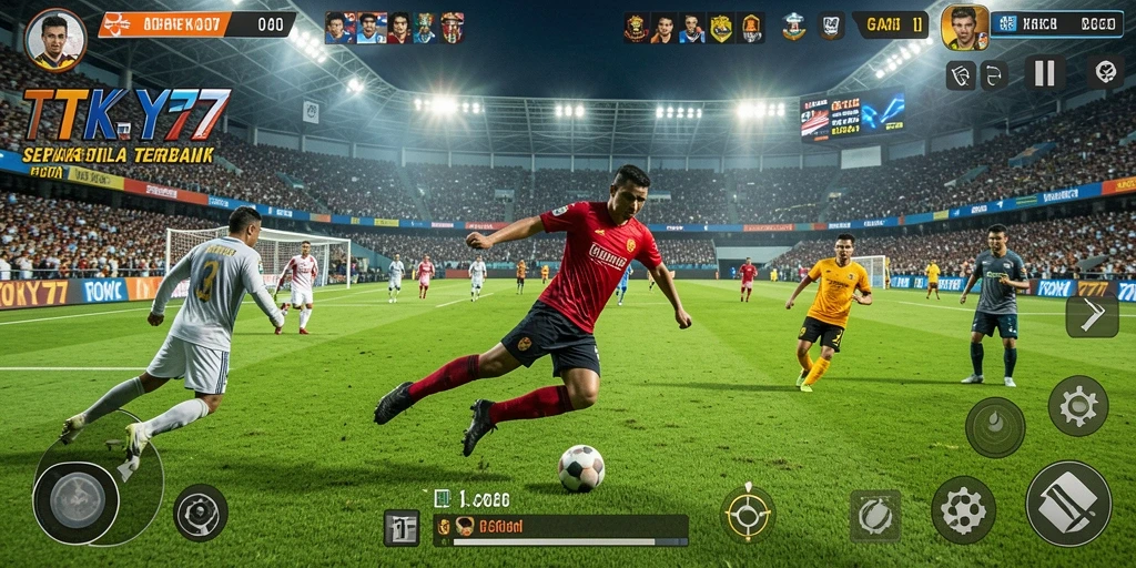 Gameplay mendebarkan dalam <strong>TOKYO77</strong> yang menghadirkan aksi sepak bola nyata.